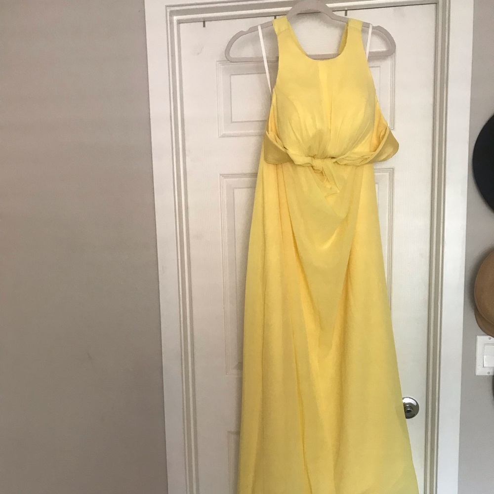 YELLOW HALTER GOWN